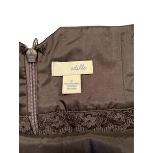 Anthropologie Odille mid length black silk skirt size 2
